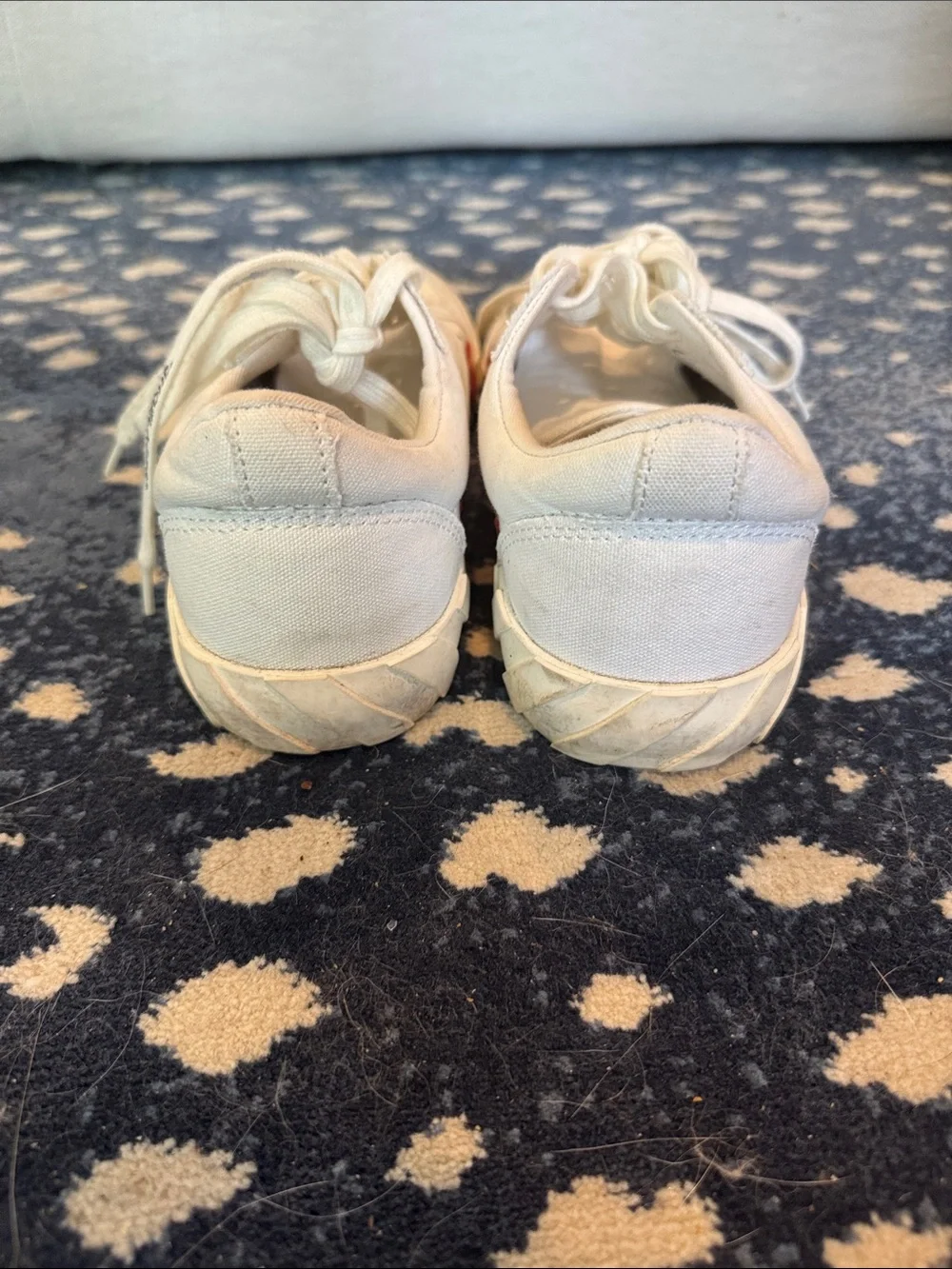 Off-White Virgil Abloh Women’s Cream Canvas Low-Top Sneakers with Black